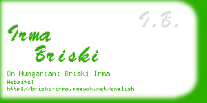 irma briski business card